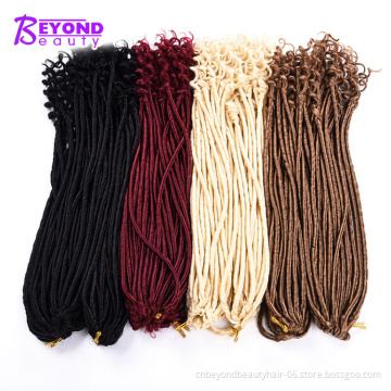 20 inch Goddess Faux Locs Curly Crochet Hair 22 Roots/pack Faux Locks Synthetic Crochet Braiding Hair Extension